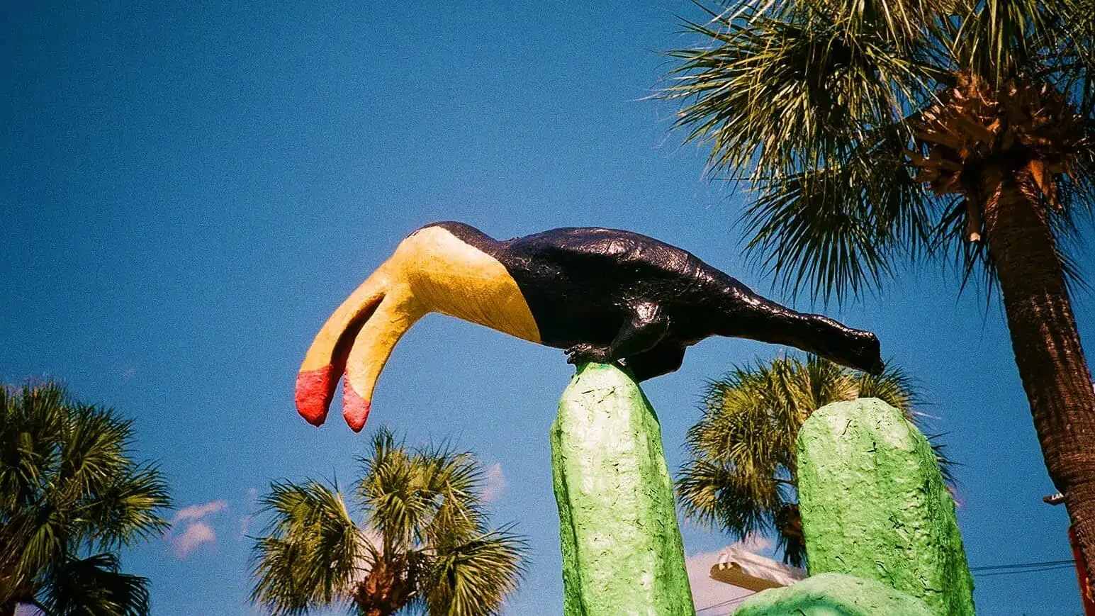 Concrete toucan at Goofy Golf.