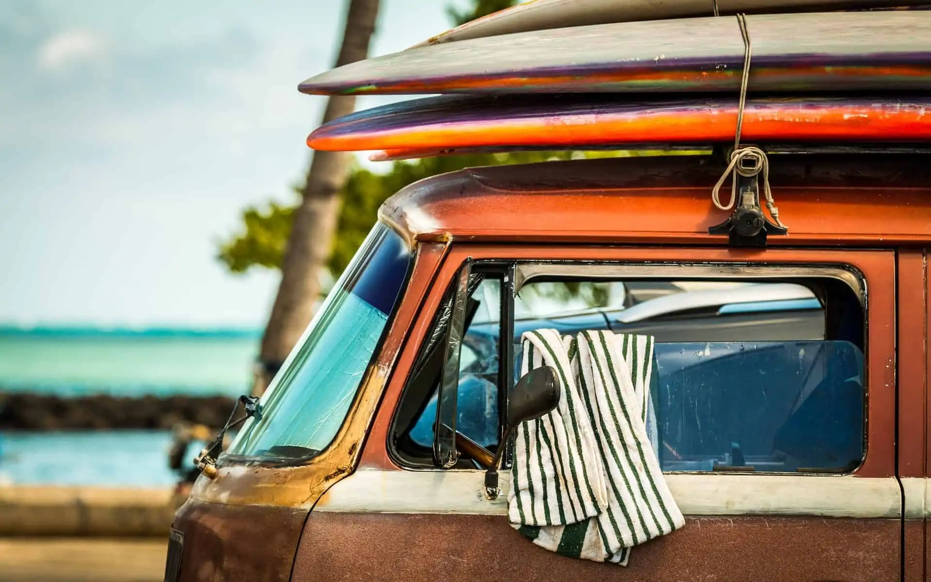 Surf-ready microbus.